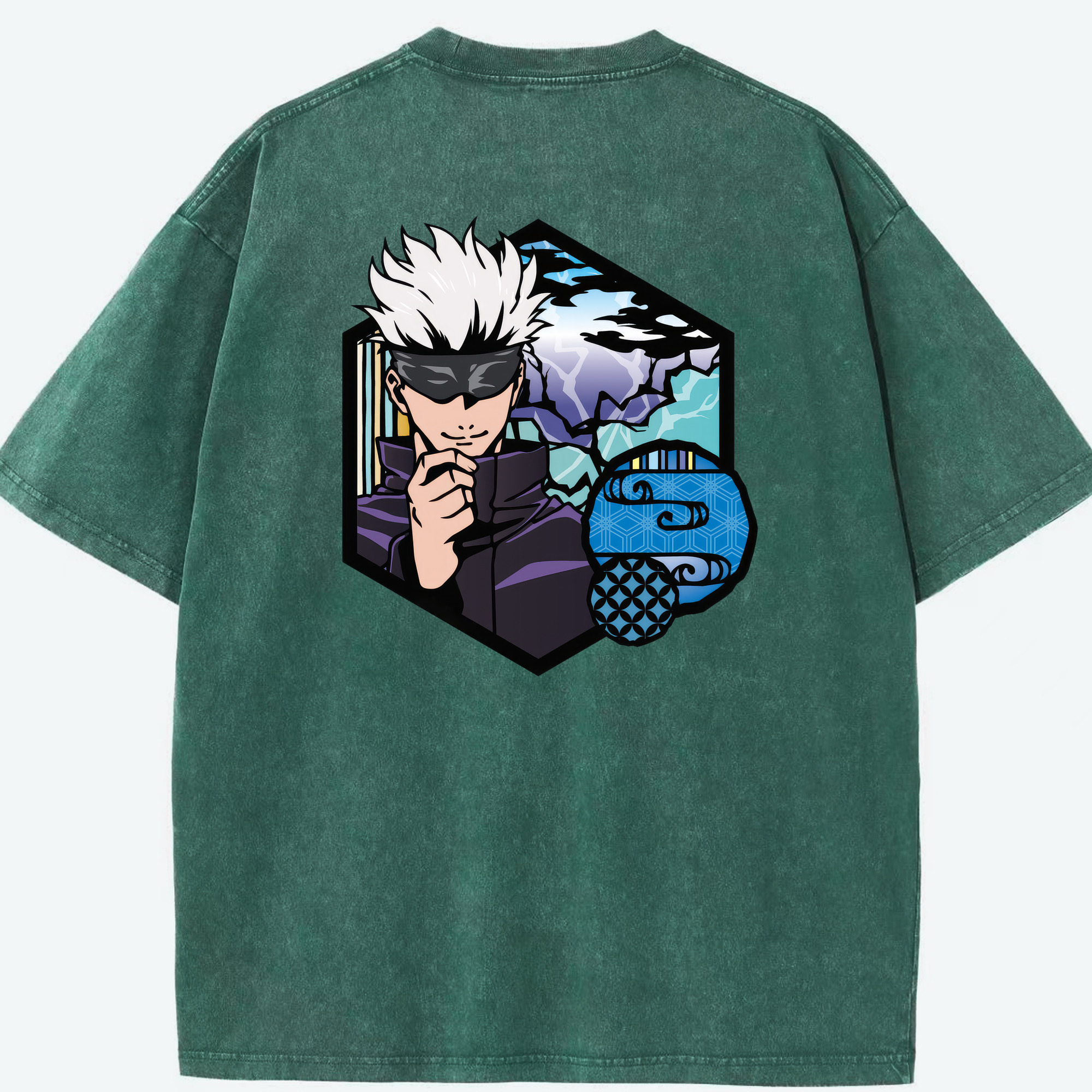 （画像用） 呪術廻戦 Jujutsu Kaisen 綿100% ヴィンテージ風 半袖Tシャツ（背面プリント）
